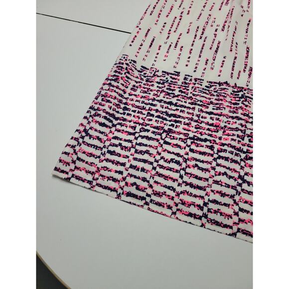 Skies Are Blue Womens Small Dress Blue Pink Criss Cross Back V Neck Lined Mini - Picture 3 of 12